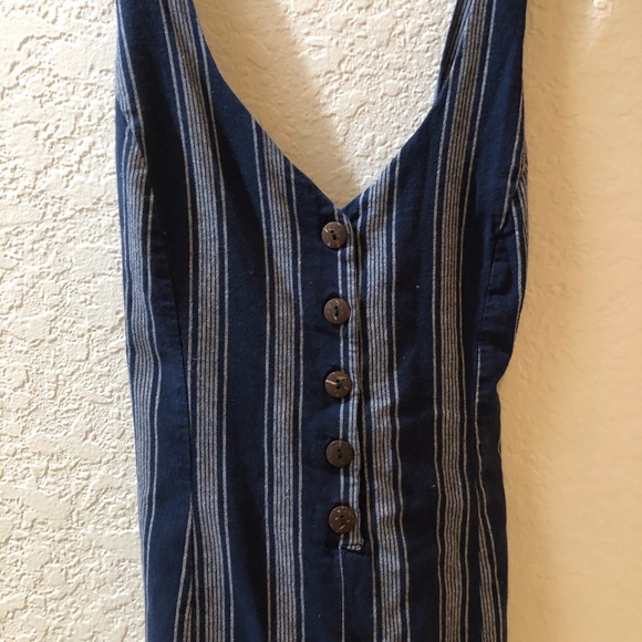 Pinstriped Jean Jumpsuit - Picture 2 of 4
